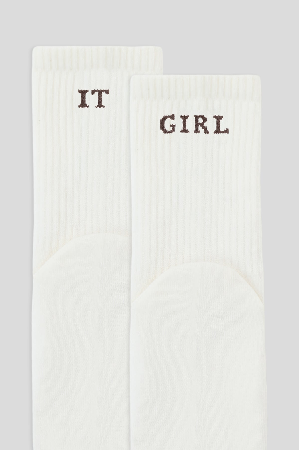 LOUNGEWEAR IT GIRL YAZILI BEYAZ / KAHVERENGİ ÇORAP