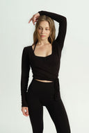 LOUNGEWEAR SİYAH BAĞLAMA BOLERO