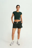 LOUNGEWEAR YEŞİL CROP TİŞÖRT