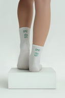 LOUNGEWEAR FİYONKLU BEYAZ / YEŞİL ÇORAP