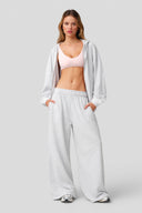 LOUNGEWEAR GRİ MELANJ WIDE LEG EŞOFMAN