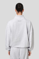 GRİ MELANJ RELAXED YARIM FERMUARLI SWEATSHIRT