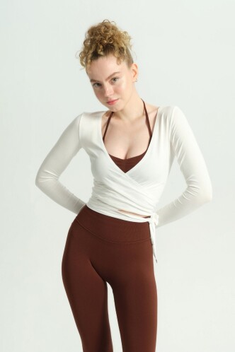 ETERNAL BLOOM EKRU BAĞLAMA BOLERO - Dossha